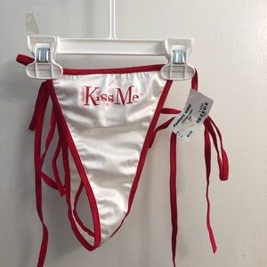 Red and White Thong Panty
